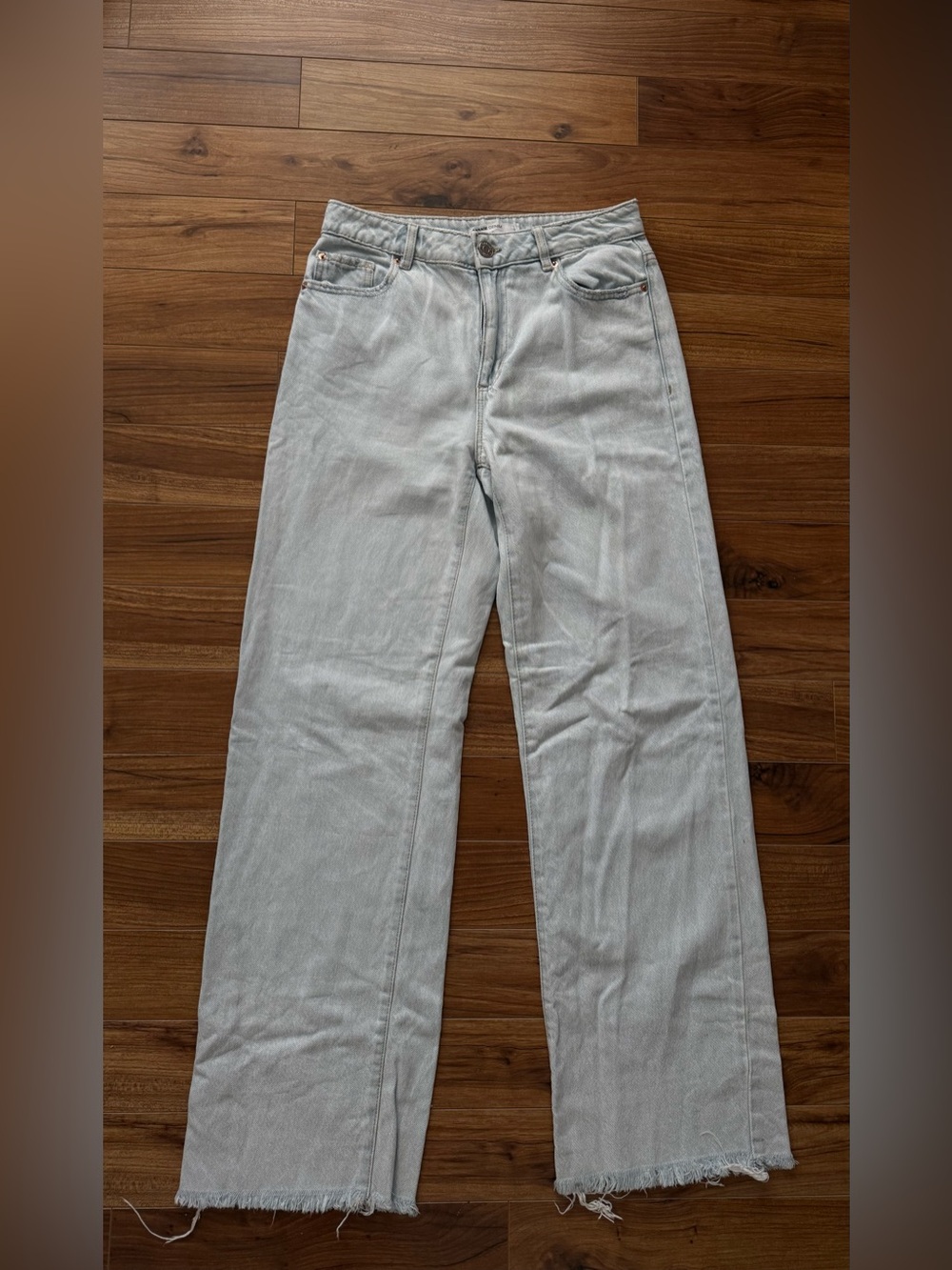 Garage Denim Light Wash Wide Leg Raw Hem Jeans Size 5 / 27